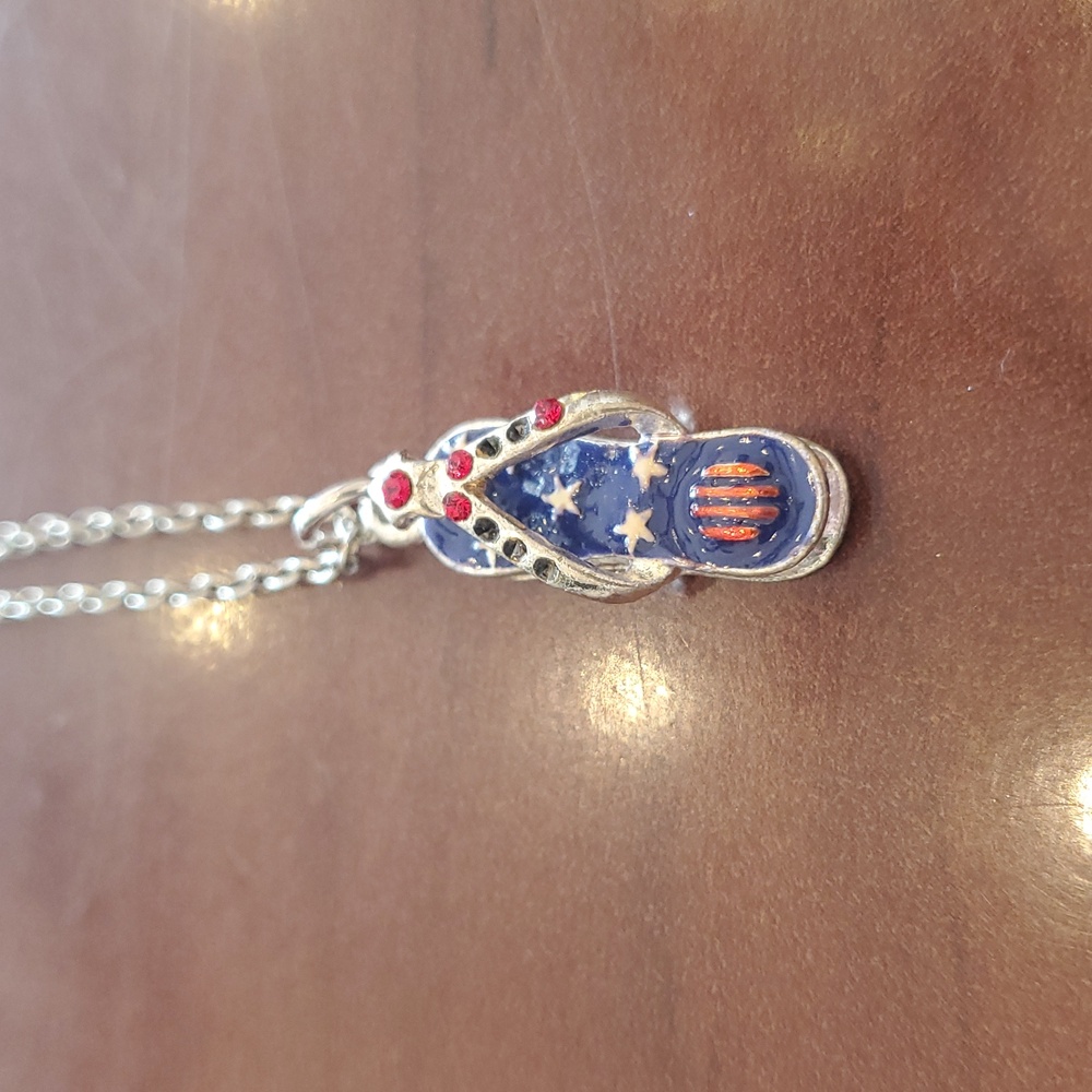 July 4th Flip Flop Necklace